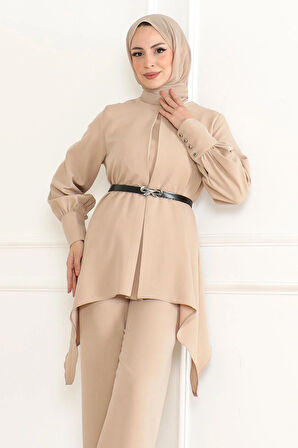 Kemer Detaylı Takım Bej MSW19001-5