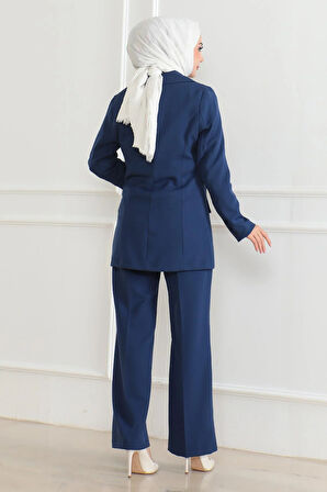 Yelekli Üçlü Takım İndigo MSW19222-2