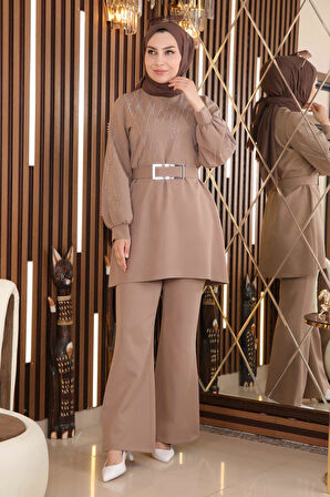 İncili Taş Detaylı Takım Vizon MSW19116-4