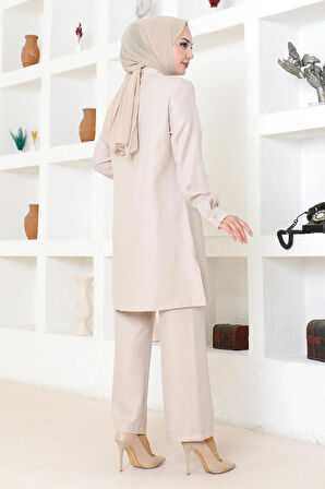 Fırfır Detaylı Takım Bej MSW19224-3