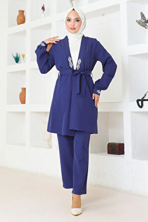 Taş Detaylı Takım İndigo MSW19203-2
