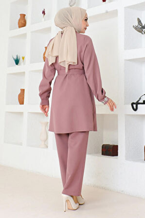 Taş Detaylı Takım Gül Kurusu MSW19203-3