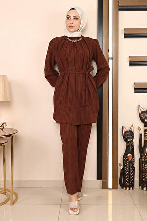 Zincir Detaylı Takım Kahverengi MSW19140-5