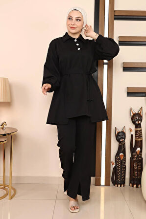 Yırtmaçlı Takım Siyah MSW19129-1