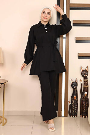 Yırtmaçlı Takım Siyah MSW19129-1