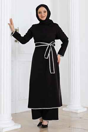 Çoban Dikişli Kemerli Takım Siyah MSW19365-1