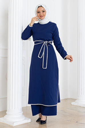 Çoban Dikişli Kemerli Takım İndigo MSW19365-2