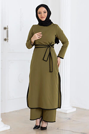 Çoban Dikişli Kemerli Takım Haki MSW19365-4