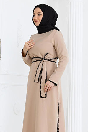 Çoban Dikişli Kemerli Takım Bej MSW19365-5