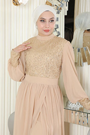 Pulpayetli Şifon Takım Gold MSW19190-4