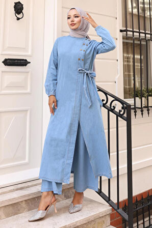 Çıtçıt Detaylı Kot Takım Açık Mavi 19262