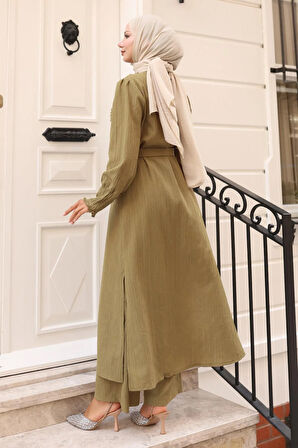 İnci Detaylı Takım Haki 19360