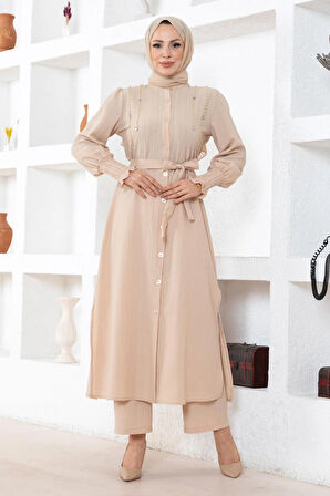 İnci Detaylı Takım Bej 19360