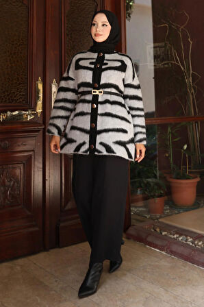 Zebra Desenli Triko Takım Gri 6154