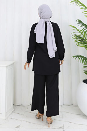 Taş Detaylı Takım Siyah 19266