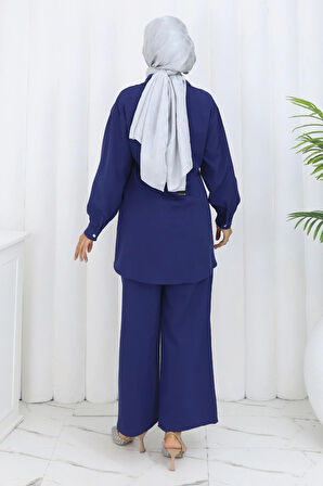 Taş Detaylı Takım İndigo 19266