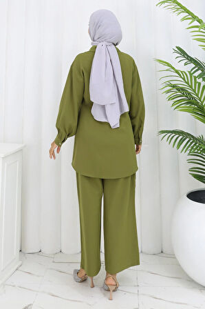 Taş Detaylı Takım Haki 19266