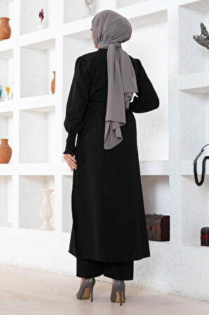 Yırtmaç Detaylı Takım Siyah MSW19233-1