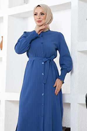 Yırtmaç Detaylı Takım İndigo MSW19233-2