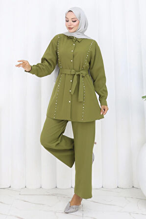 İncili Kuşaklı İkili Takım Haki 19265