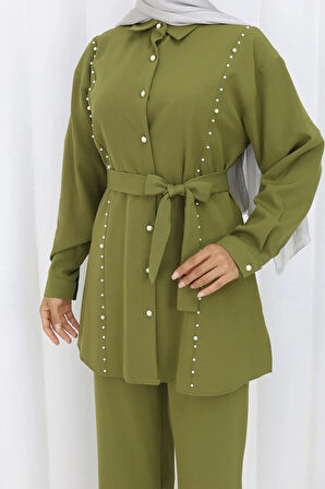 İncili Kuşaklı İkili Takım Haki 19265