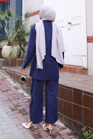 Parıltı Taş Detaylı Takım İndigo 19264