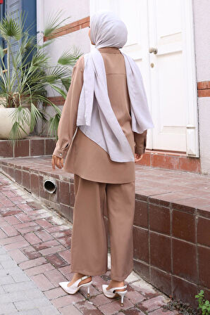 Parıltı Taş Detaylı Takım Vizon 19264