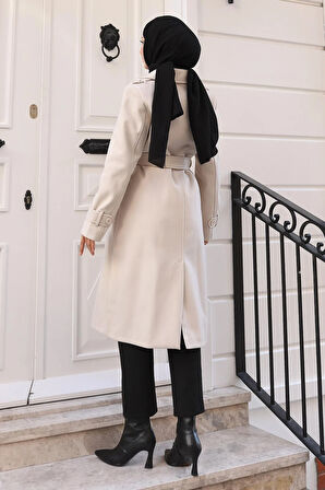 Kuşaklı Kaşe Kaban Bej 19271