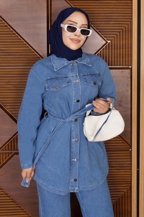 Luna Denim Takım Açık Mavi 19299