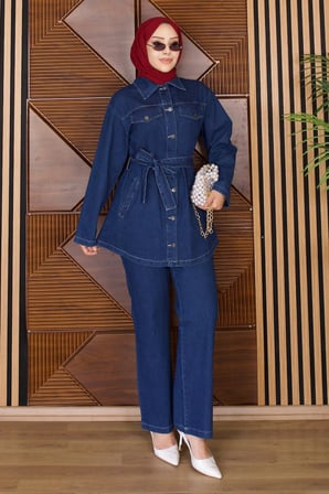 Luna Denim Takım Koyu Mavi 19299