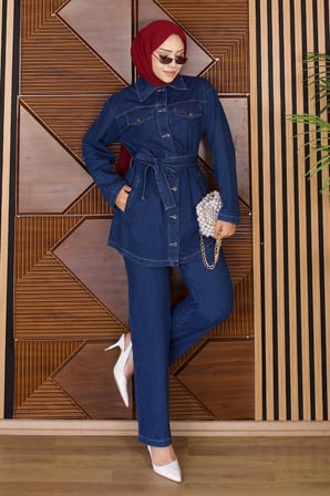 Luna Denim Takım Koyu Mavi 19299