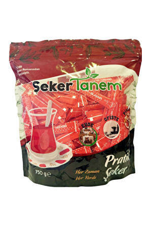 Şeker Tanem Stick Toz Şeker Kırmızı Baskılı 3 gr x 250li 750 gr