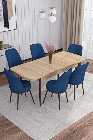 Rovena Bade Meşe 70x114 Açılabilir Mdf Yemek Odası Takımı 6 Adet Sandalye