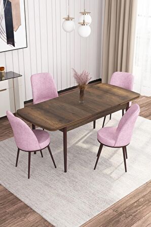 Rovena Bade Barok 70x114 Açılabilir Mdf Yemek Odası Takımı 4 Adet Sandalye
