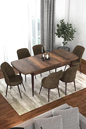 Rovena Bade Barok 70x114 Açılabilir Mdf Yemek Odası Takımı 6 Adet Sandalye