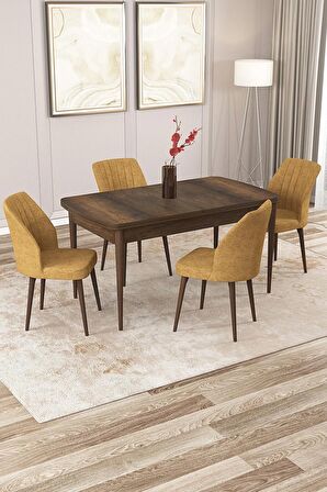 Rovena Lora Barok 70x114 Açılabilir Mdf Yemek Odası Takımı 4 Adet Sandalye