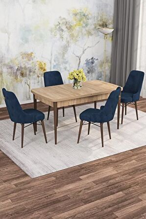 Rovena Gian Meşe 70x114 Açılabilir Suntalam Yemek Odası Takımı 4 Adet Sandalye