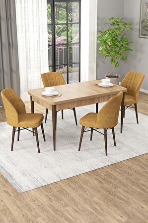 Rovena Alto Meşe 70x114 Açılabilir Suntalam Yemek Odası Takımı 4 Adet Sandalye