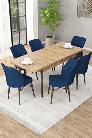 Rovena Alto Meşe 70x114 Açılabilir Suntalam Yemek Odası Takımı 6 Adet Sandalye