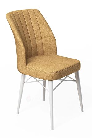 Rovena Alto Beyaz Mermer 70x114 Açılabilir Suntalam Yemek Odası Takımı 6 Adet Sandalye