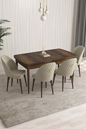 Rovena Talia Barok 70x114 Açılabilir Mdf Mutfak Masası Takımı 4 Adet Sandalye