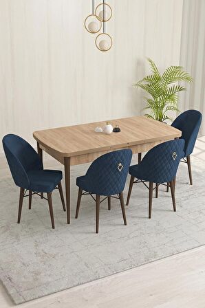 Rovena Liora Meşe 70x114 Açılabilir Mdf Mutfak Masası Takımı 4 Adet Sandalye