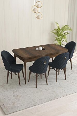 Rovena Liora Barok 70x114 Açılabilir Mdf Mutfak Masası Takımı 4 Adet Sandalye