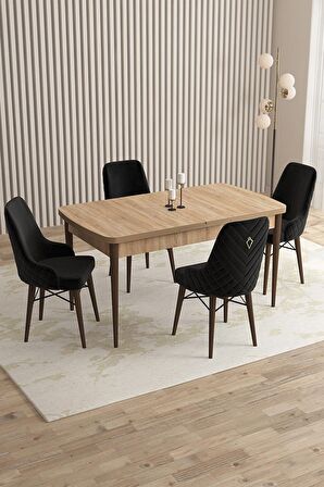 Rovena Almira Meşe 70x114 Açılabilir Mdf Yemek Odası Takımı 4 Adet Sandalye
