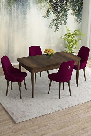 Rovena Blanca Barok 80x132 Açılabilir Mdf Yemek Odası Takımı 4 Adet Sandalye