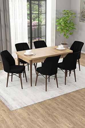Rovena Mary Meşe 70x114 Açılabilir Mdf Yemek Odası Takımı 6 Adet Sandalye