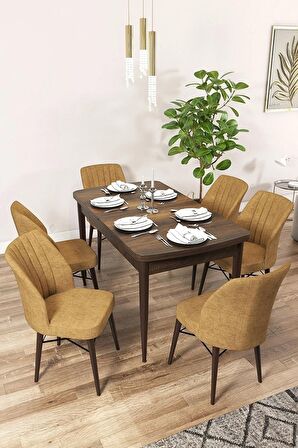 Rovena Mary Barok 70x114 Açılabilir Mdf Yemek Odası Takımı 6 Adet Sandalye