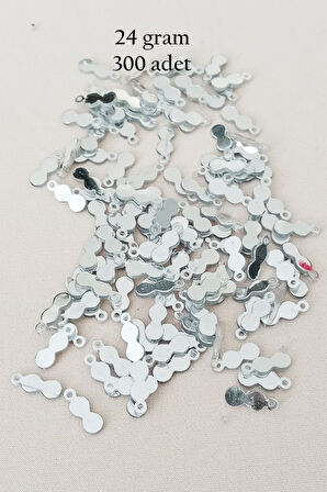 Oya Abiye Bileklik Kolye Pleksi Metalik Plastik Pul Gümüş Renk 24 gram 300 adet - BNC568