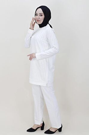 CYLN71187 İKİ İPLİK KUMAŞ TAŞ BASKILI İKİLİ TAKIM