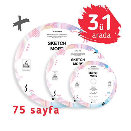 Super set 3ü1 arada yuvarlak albüm d11+d15+d20 cm (suluboya ve grafik için)